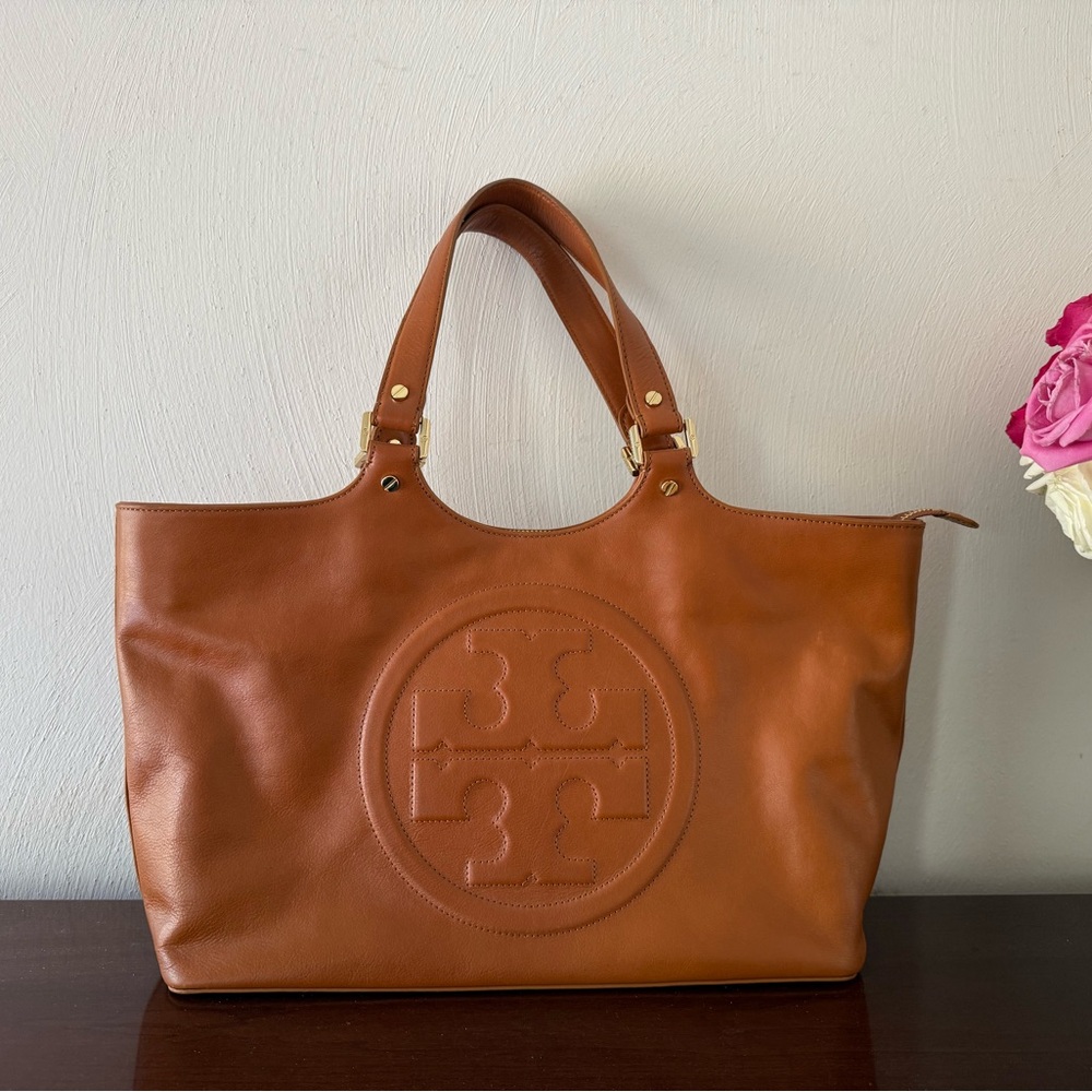 Tory Burch Bombe Leather Tote Bag